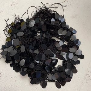 [ Black Bellydancer Bead Belt Scarf Noise Maker ]